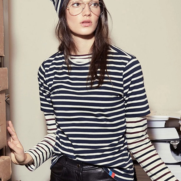 KULE The Modern Navy/Cream Short Sleeve Tee - Picture 4 of 10